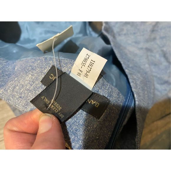 Banana Republic NWT Silk/Linen Blend Blue Textured Pencil Skirt, Sz 14, MSRP $88 - Picture 11 of 11